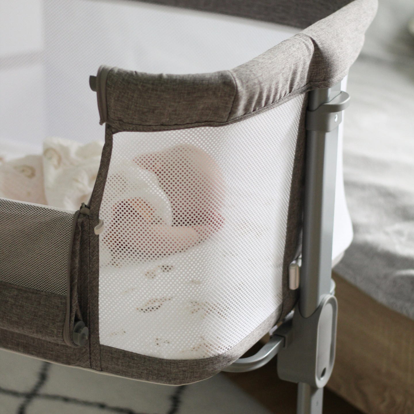 Bővített kiságy Moby-System LUNA 3in1 - szürke