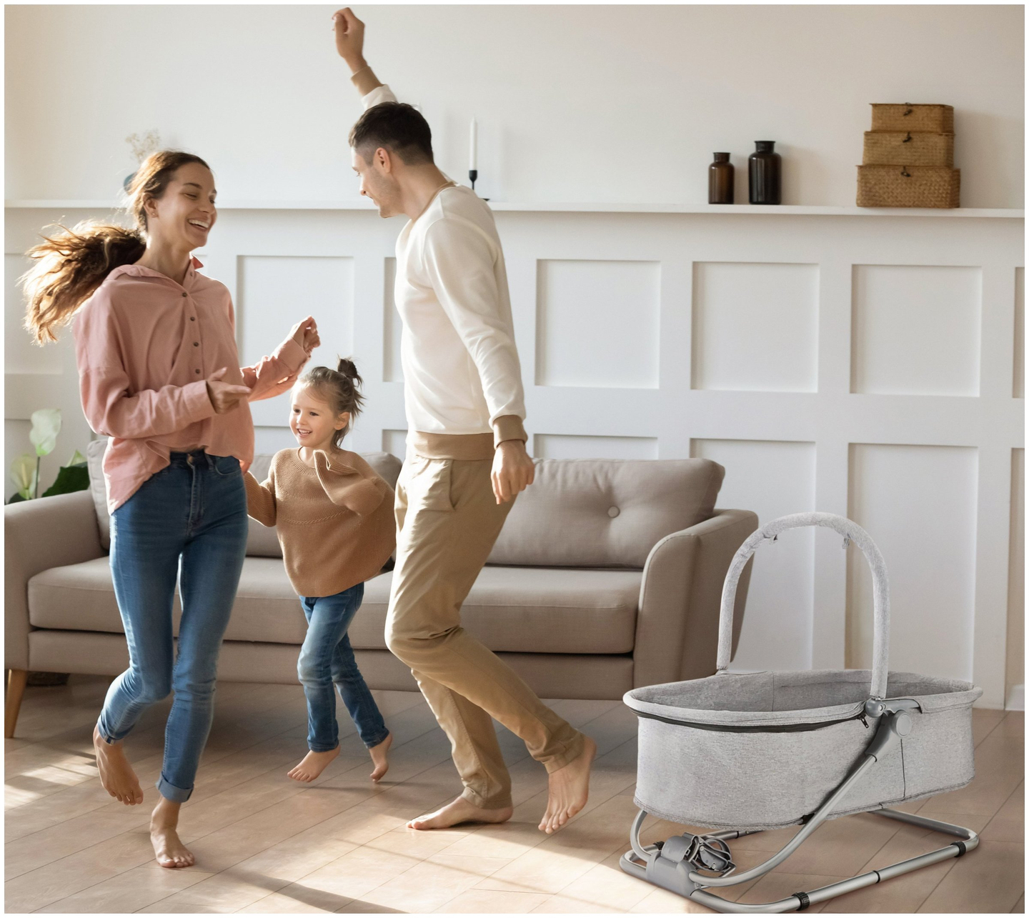 Fekvőágy + úszógumi + kiságy 3 az 1-ben - Moby-System MILA