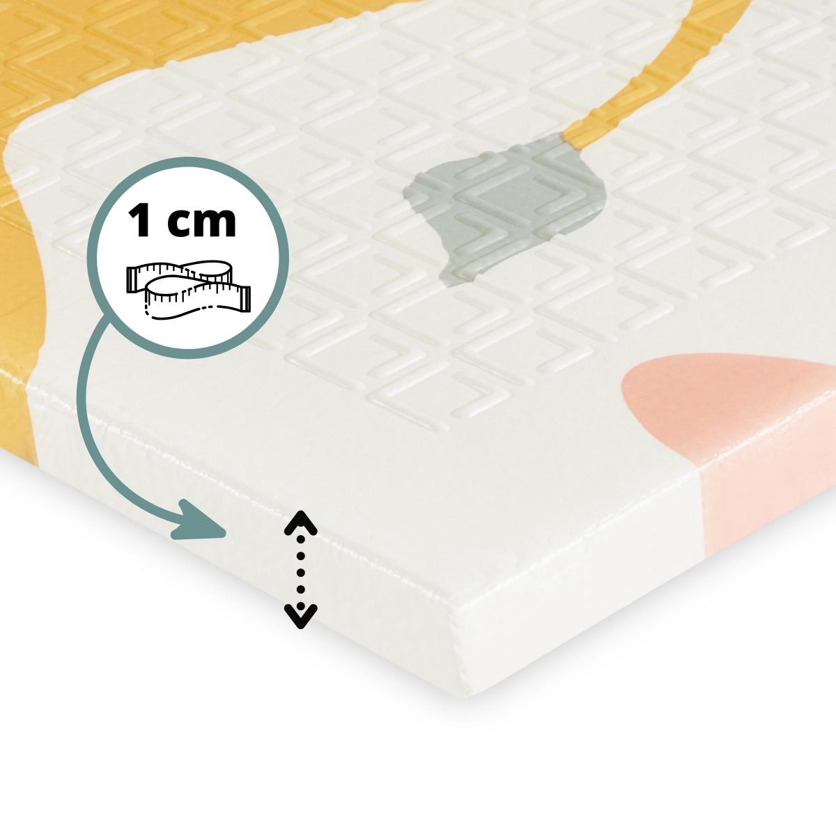 Kétoldalas összecsukható habszivacs szőnyeg 180 x 120 x 1cm - Egzotikus elefántok/finom szürke