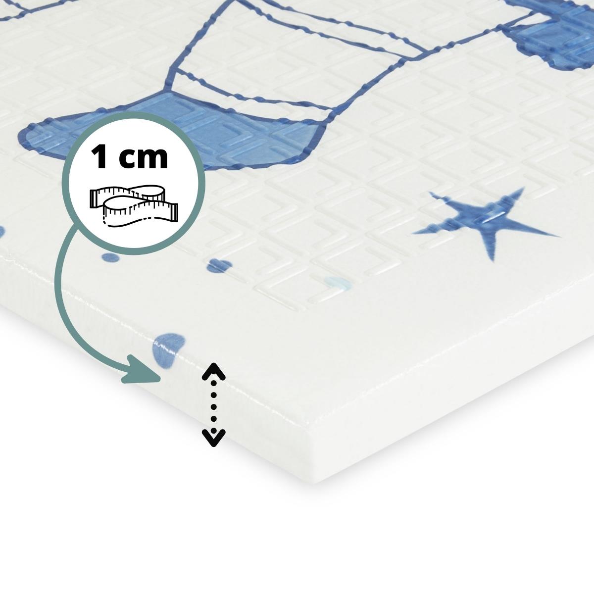 Kétoldalas összecsukható habszivacs alátét 180 x 120 x 1cm - Kozmosz/geometrikus háromszögek