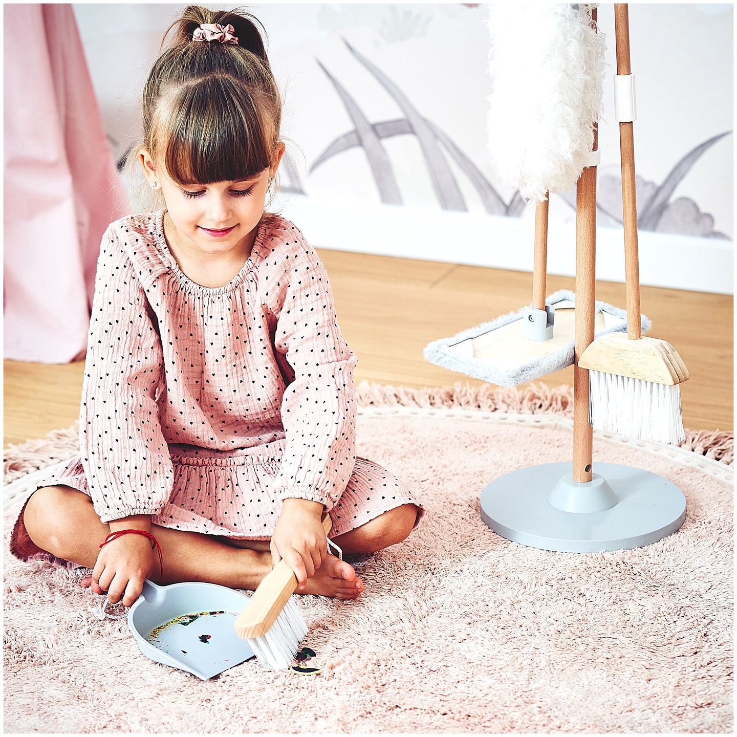 Fából készült tisztító készlet