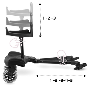 Babakocsi hosszabbító állítható üléssel és univerzális rögzítési rendszerrel - Moby-System BUGGY2GO