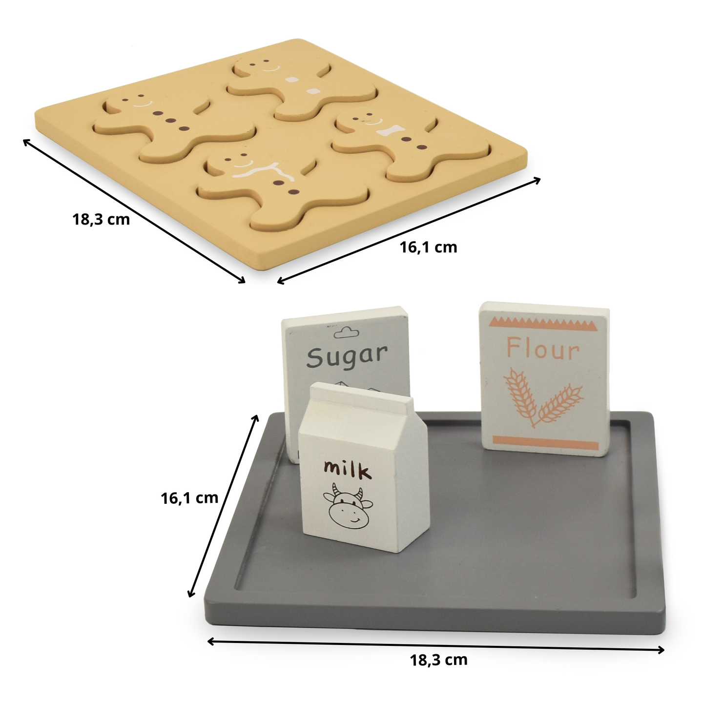 Fából készült mézeskalács készlet