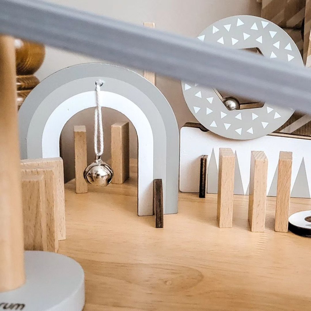 Fából készült dominó blokkok - akadálypálya - 48 elem