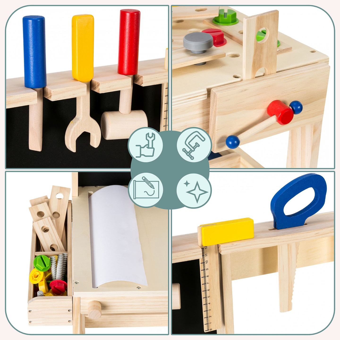 Fából készült barkácskészlet XXL - 75 darab