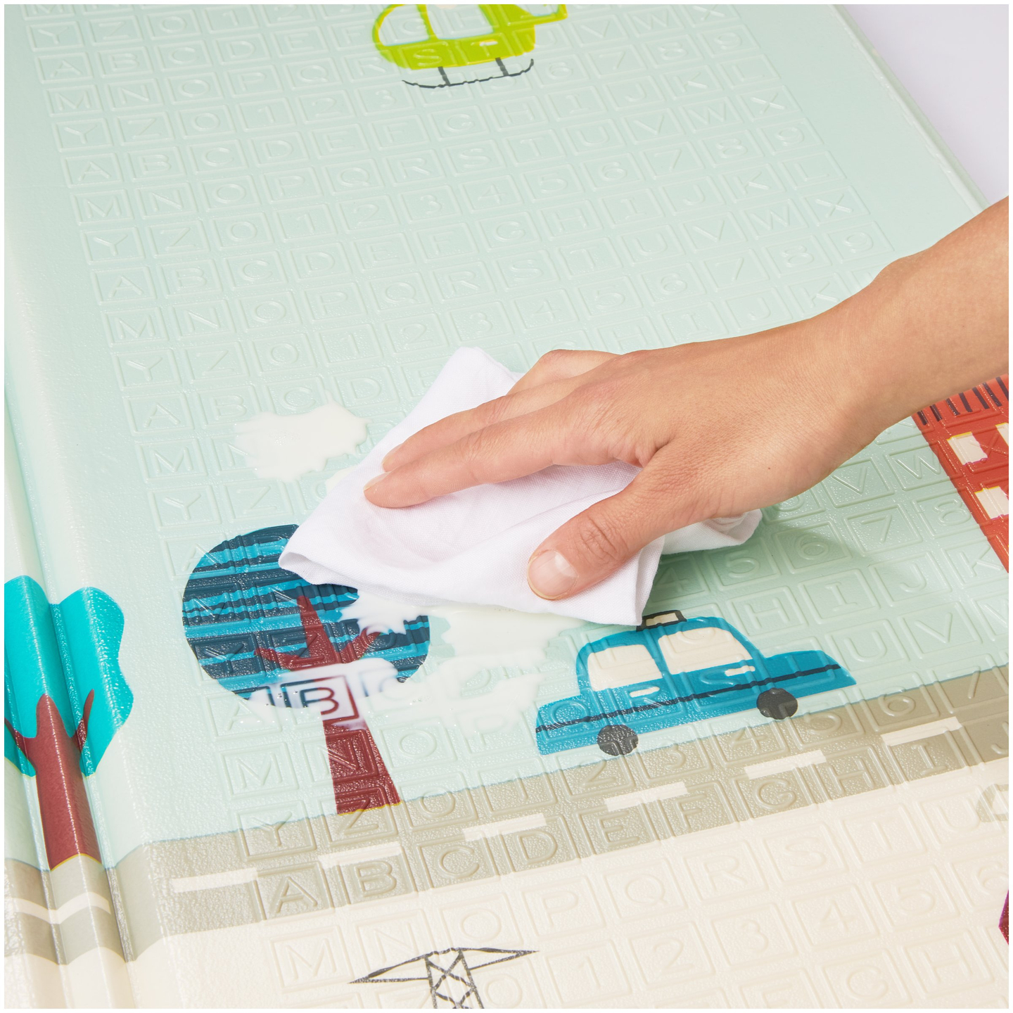 Kétoldalas habszőnyeg XXL - összecsukható 1 CM (hegyek és utak)