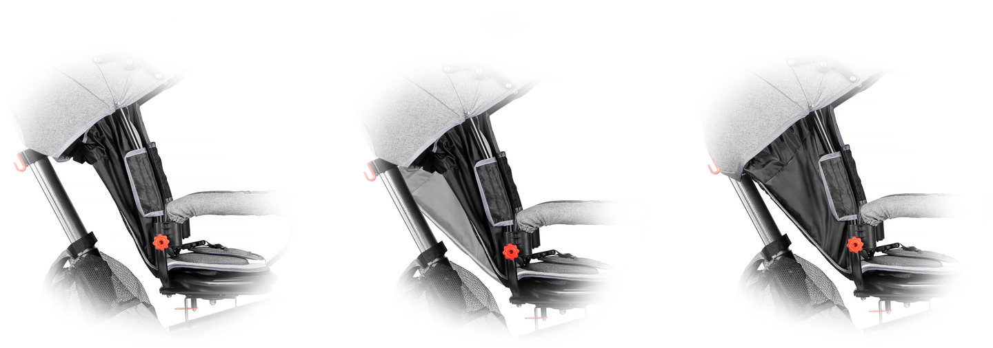 Tricikli Tobi Velar + esővédő fólia - szürke