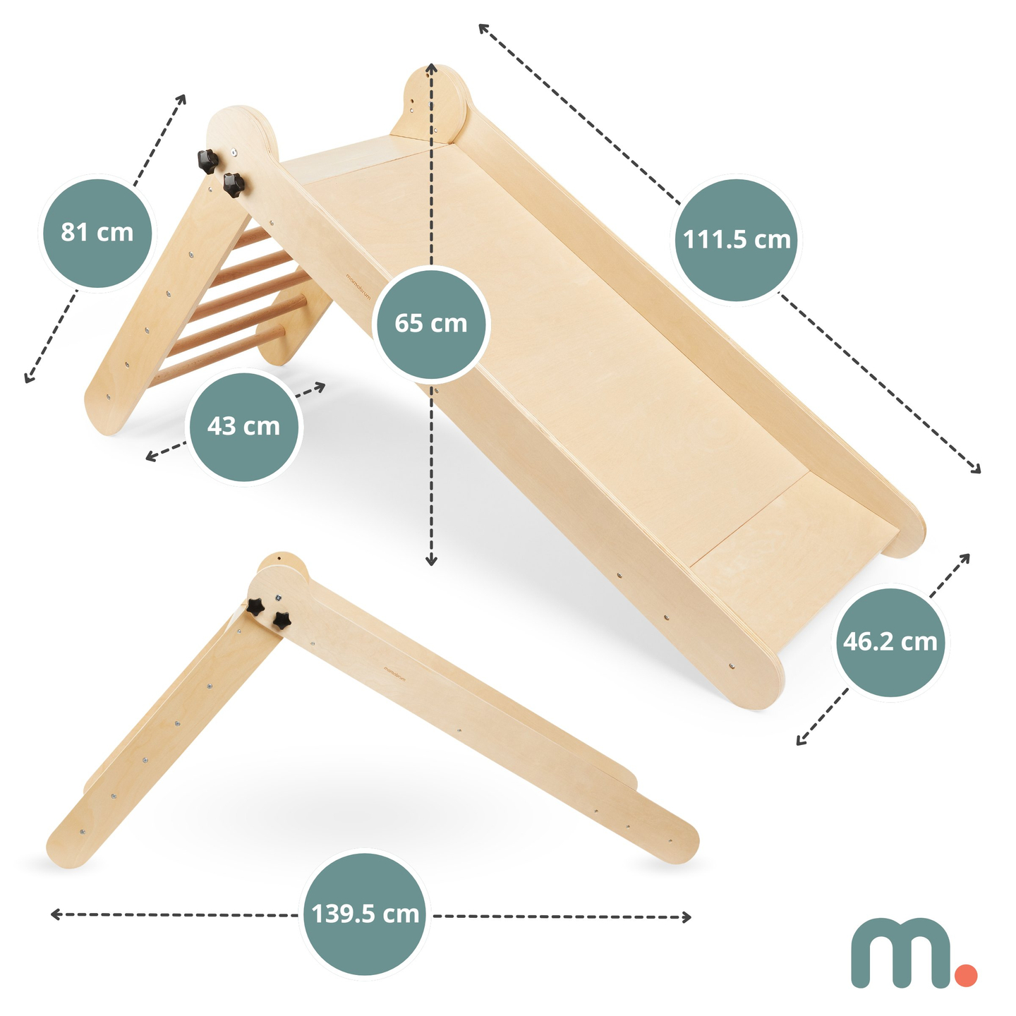 Fa csúszda létrával gyerekeknek