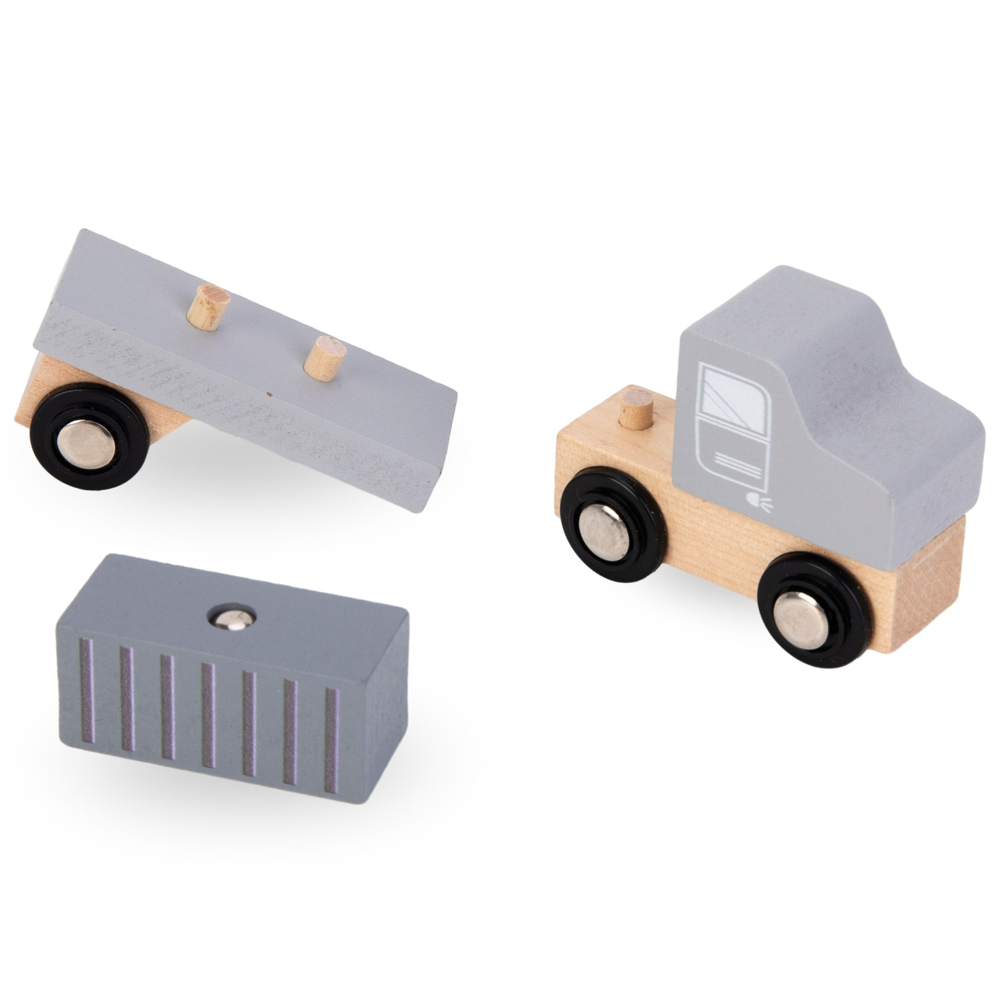 Mobil kikötői daru mágneses csörlővel és tartozékokkal - fából készült készlet