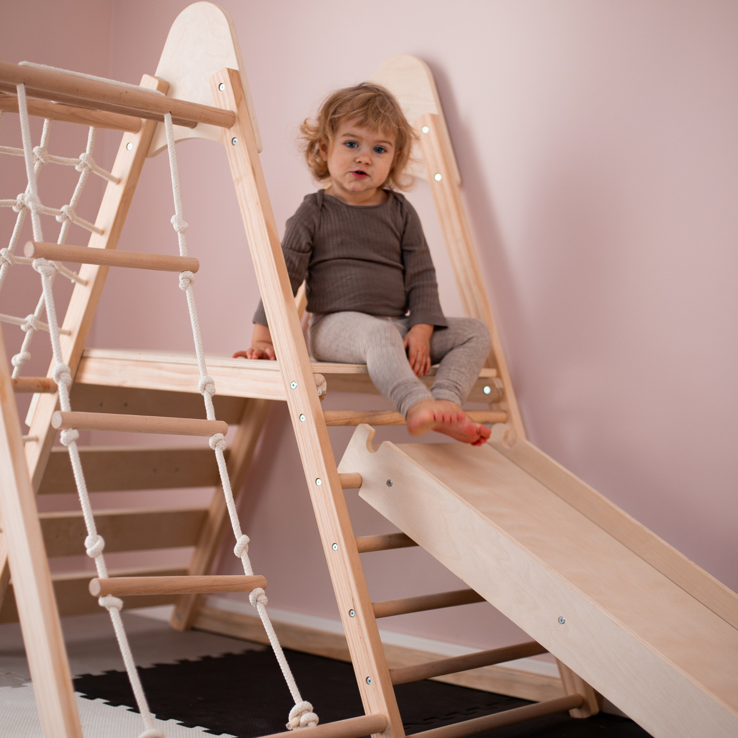 Fából készült otthoni játszótér XL 5in1