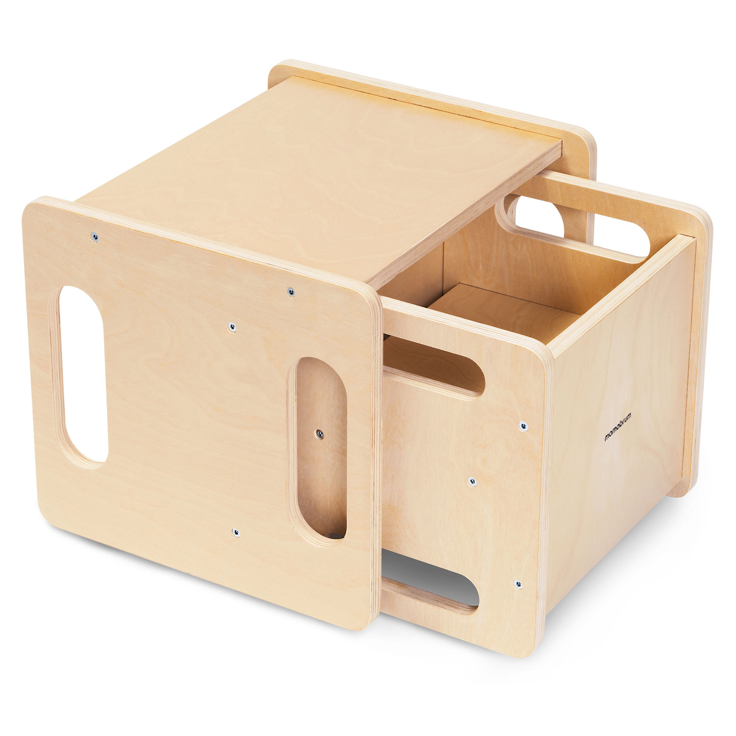 Fa asztal és szék ugródeszka funkcióval – multifunkcionális Montessori szett gyerekeknek