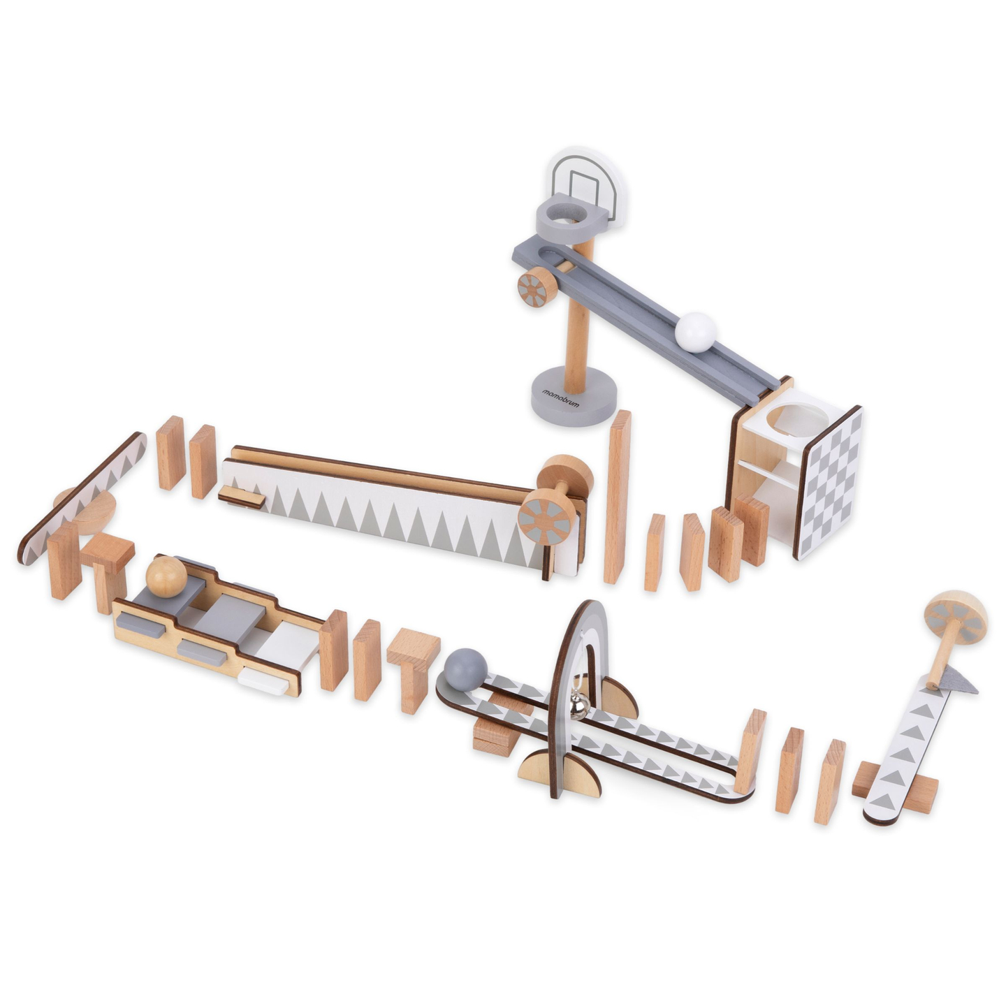 Fából készült dominó blokkok - akadálypálya - 48 elem