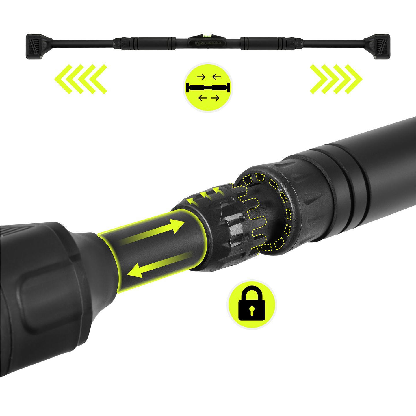 HyperMotion állítható húzódzkodó rúd 74-100 cm, 200 kg, fekete