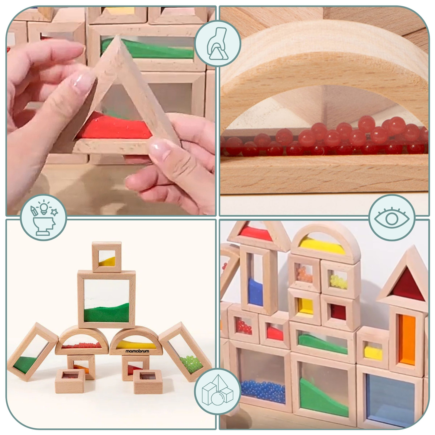 Különböző töltelékkel ellátott érzékelő blokkok készlete - 15 db