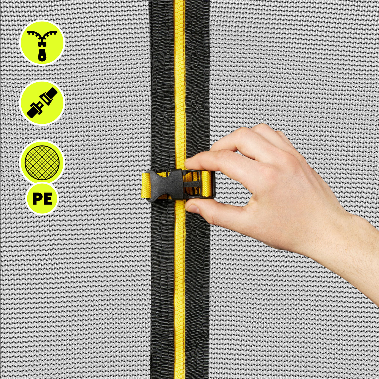 XXL kerti trambulin gyerekeknek HyperMotion - 366 cm 12FT - létrával és belső hálóval - otthonra és kertre - 150 kg max