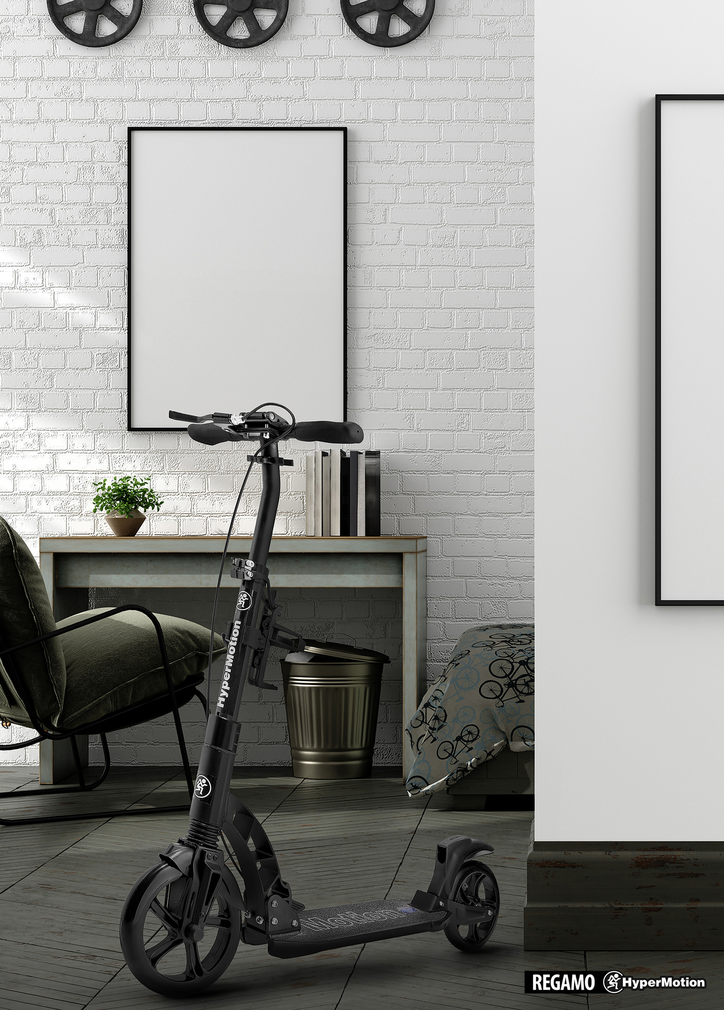 HyperMotion REGAMO felnőtt robogó - fekete