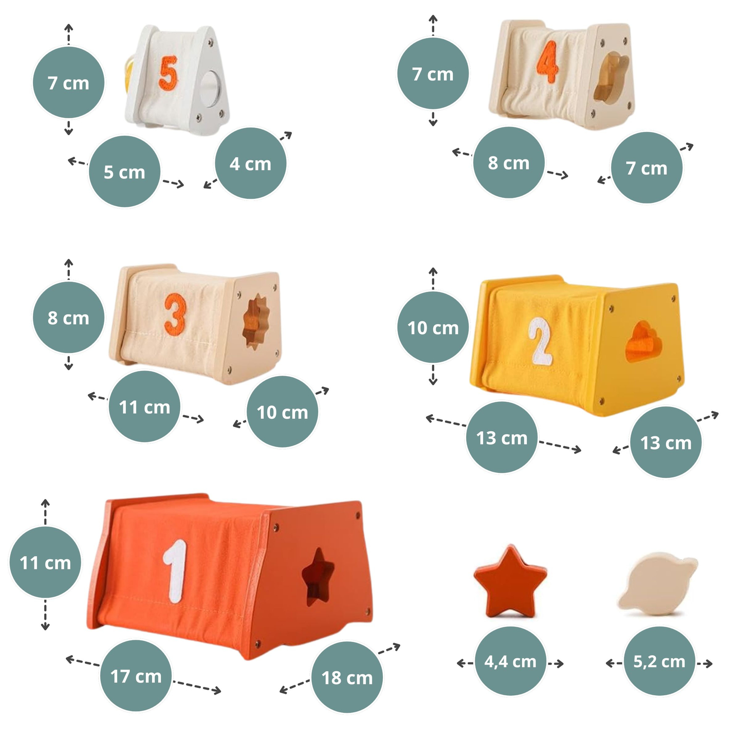 Montessori oktatási fa piramis - formaszortírozó, labirintus, számok