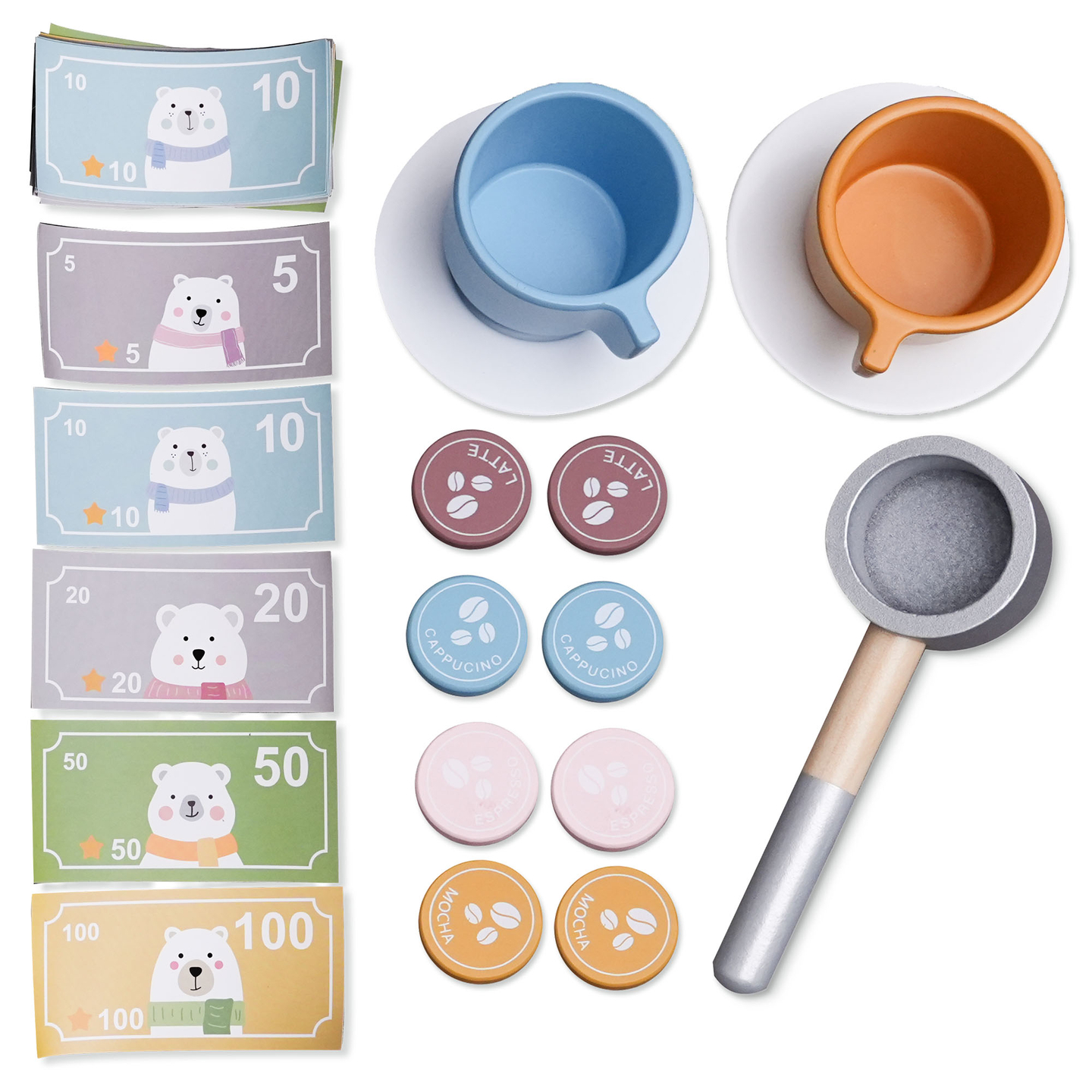 Nagy, fából készült XXXL gyermekbolt gyorsétteremmel - Sarki bolt + kávéfőző + sütő + hűtőszekrény - 106 ac.