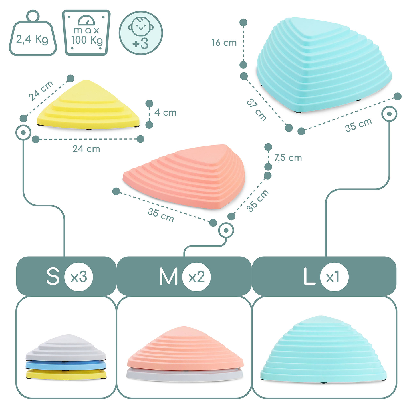 Színes egyensúlyozó kövek - 6 db