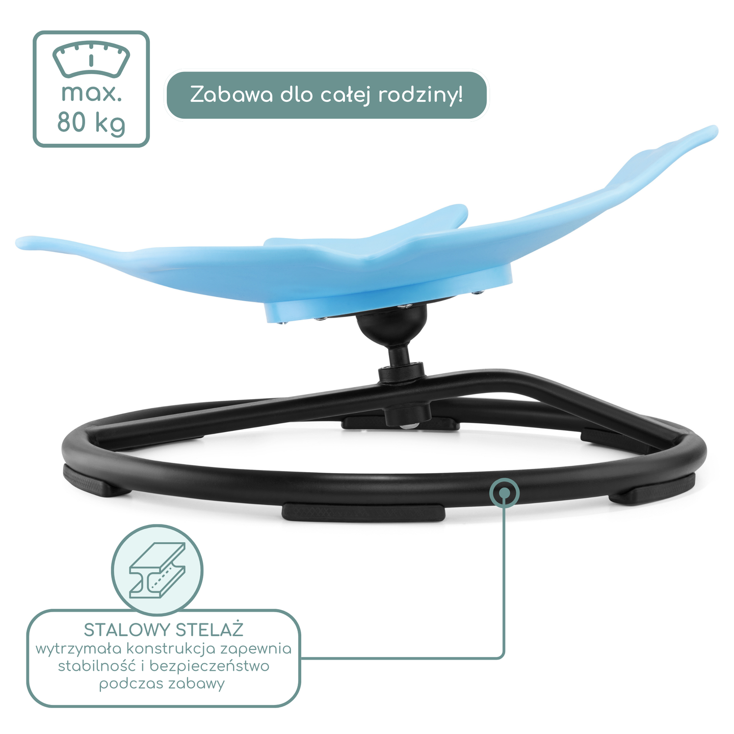 Mini körhinta gyerekeknek Hal - kék