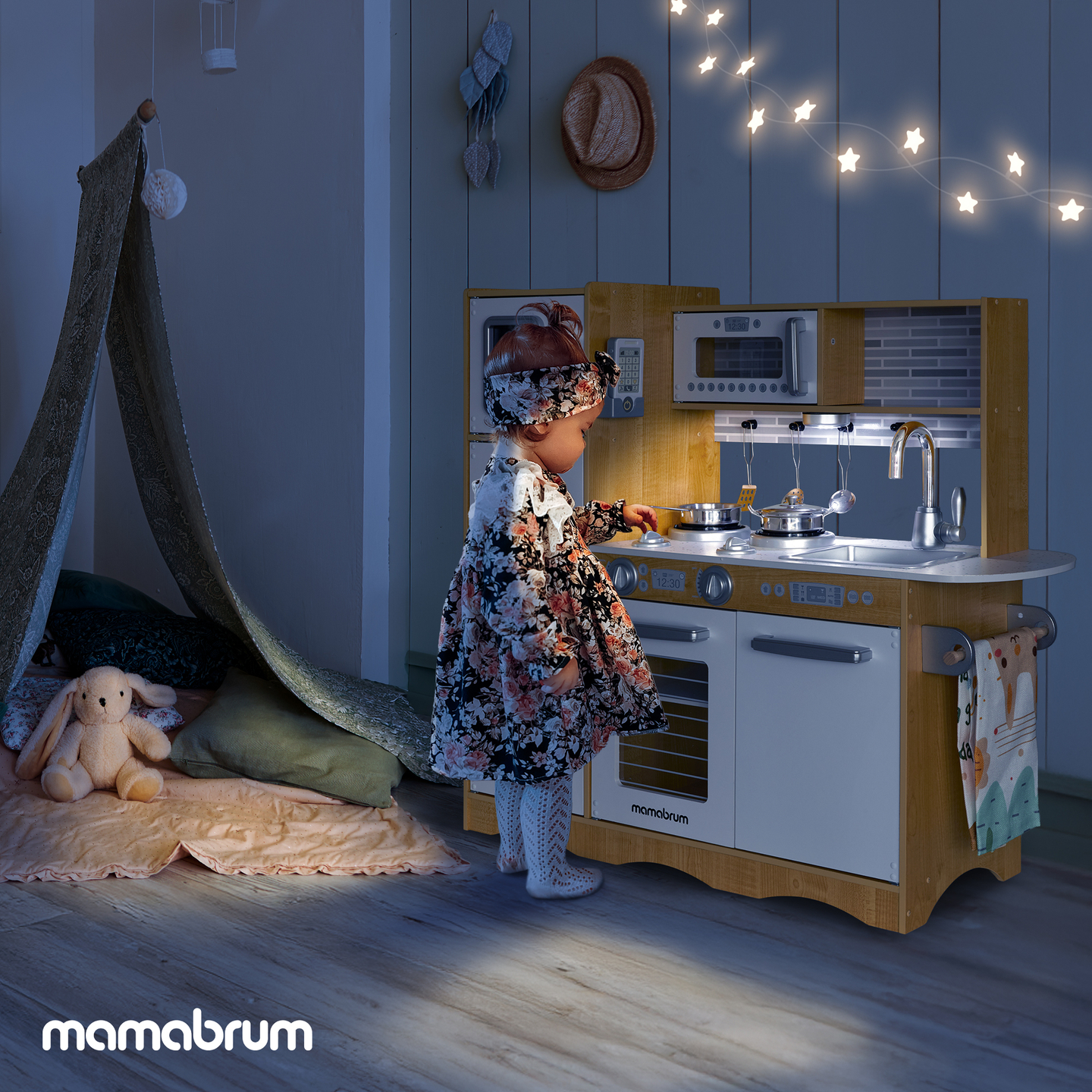 XXL fakonyha LED világítással, köténnyel és kiegészítőkkel