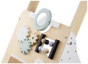 Fából készült, oktató babakocsi / babakocsi - manipulatív tábla