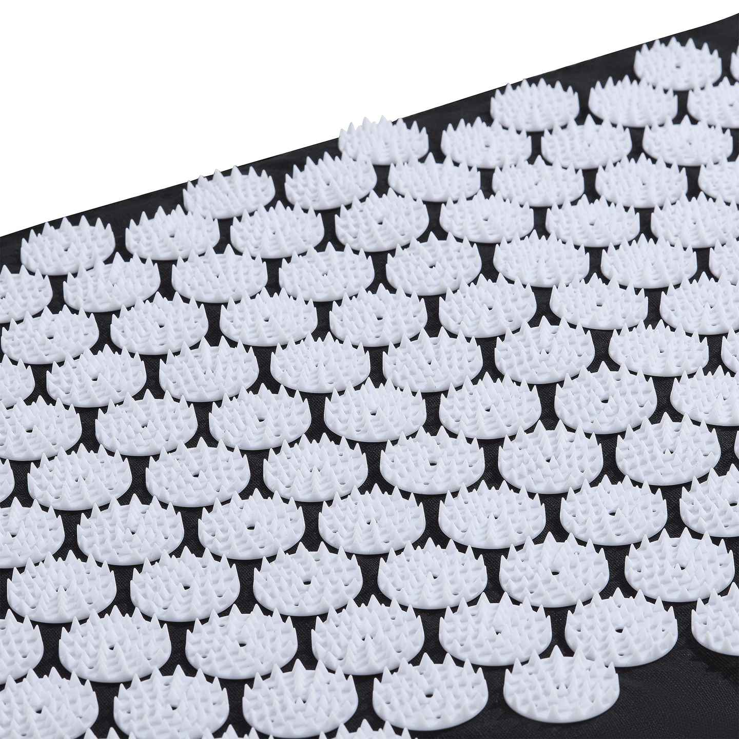 Öko vászon akupresszúrás szőnyeg kókuszrosttal és hajdinapárnával – 68 cm HyperMotion fekete-fehér