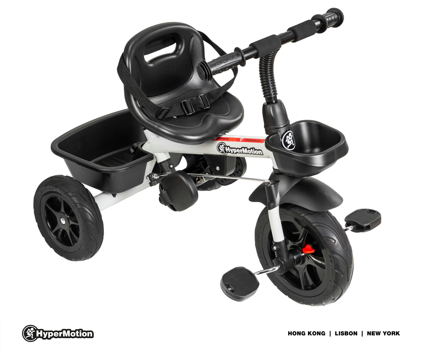 HyperMotion TOBI VECTOR háromkerekű - örökké tartó felfújható kerekek + tolórúd. Szín: világosszürke.