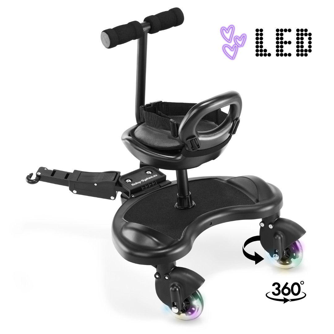 Babakocsira csatlakoztatható pótkocsi MR BUGGY - LED kerekek