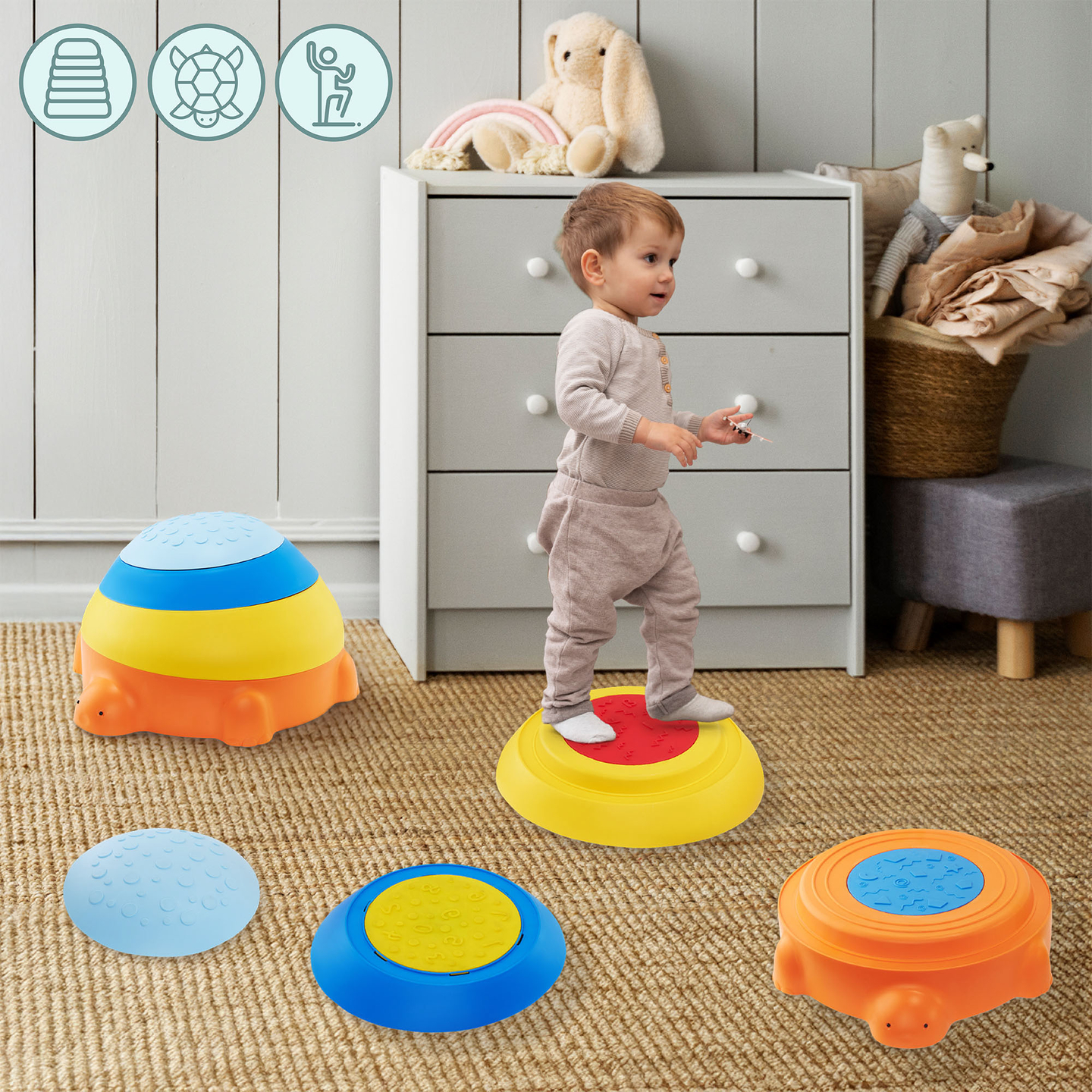 Érzékszervi tanösvény gyerekeknek - Színes teknős - Színes teknős