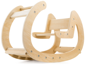 Montessori fából készült játszótéri hintaló - természetes fa - 12 hónapos kortól.