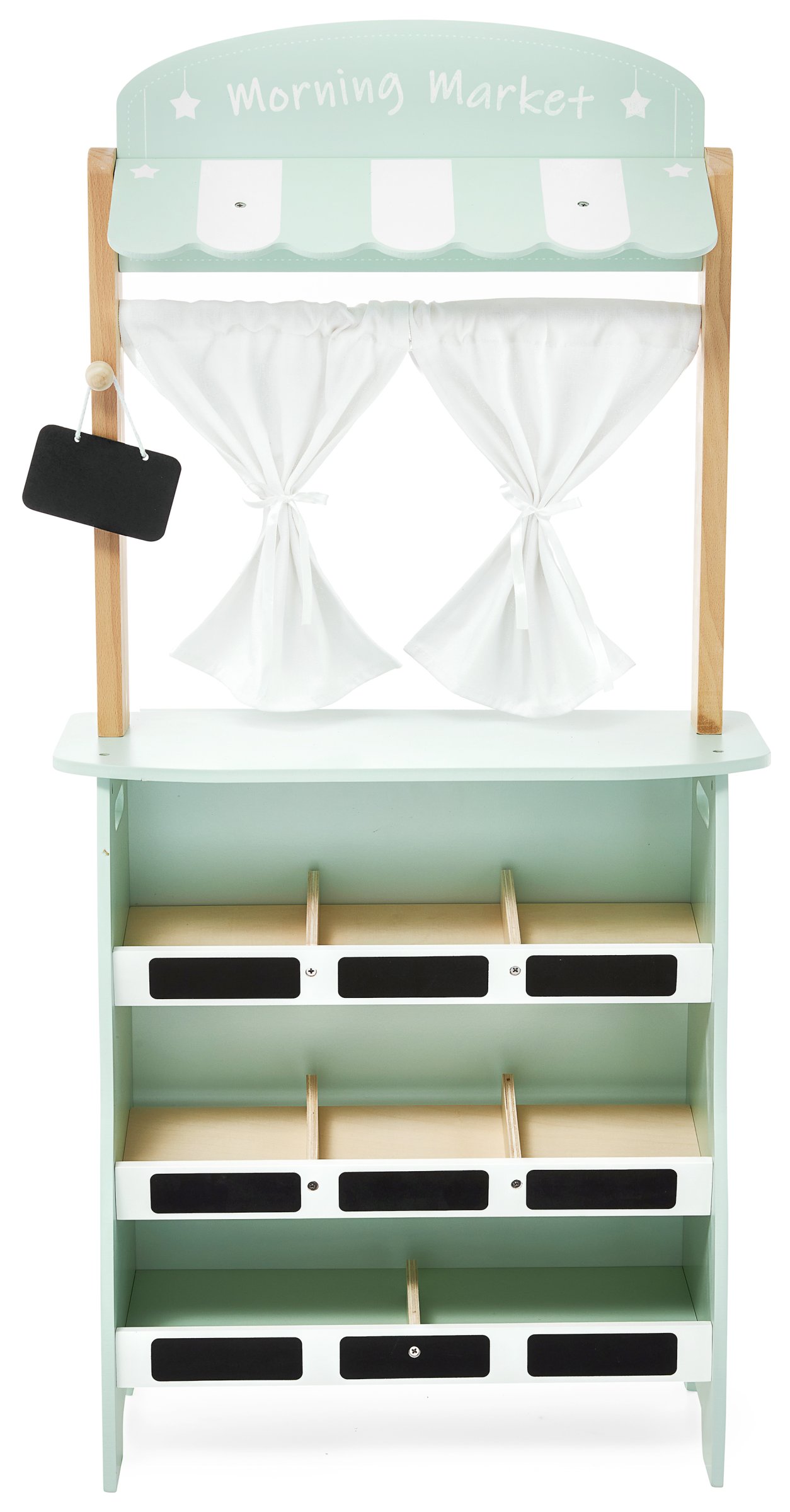 Nagy fa üzlet - bódé és színház 2 az 1-ben, mérleggel, fizetési terminállal, gyümölcsökkel és zöldségekkel