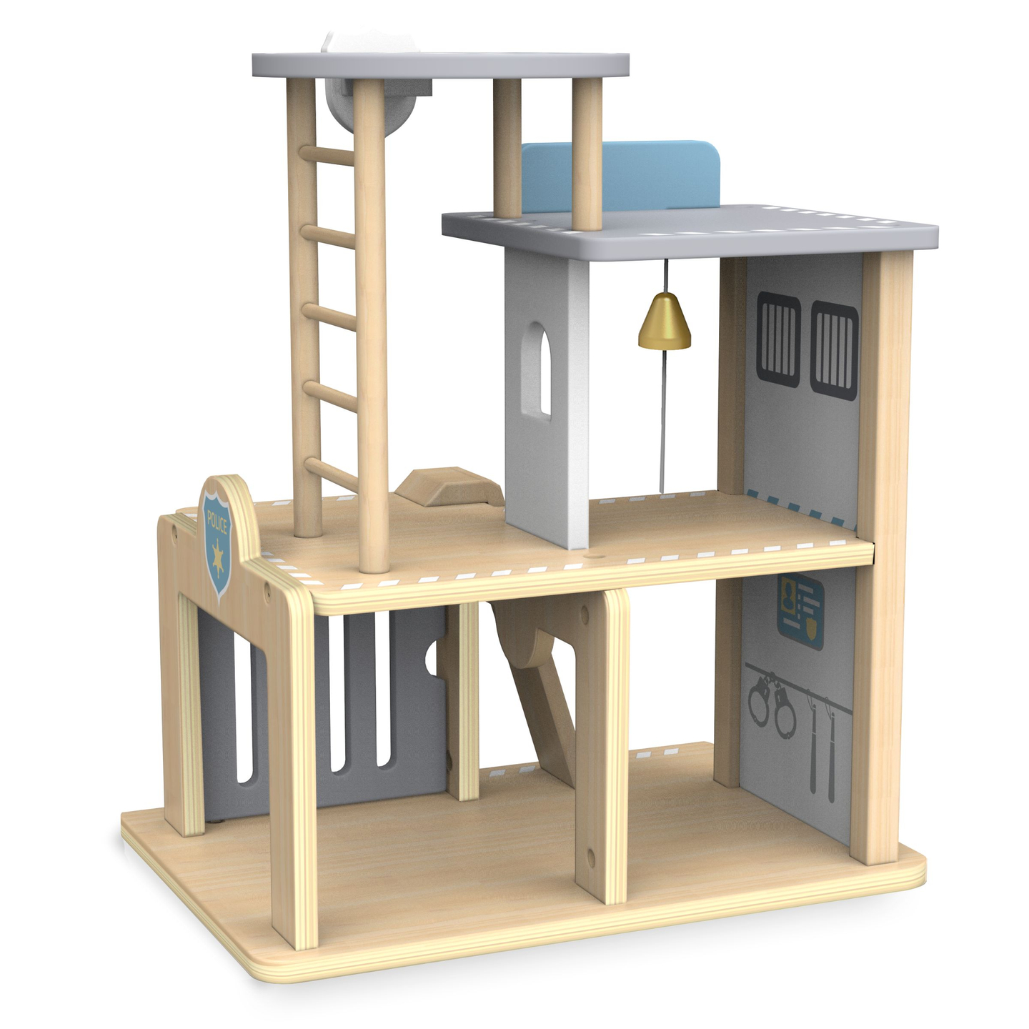 Fából készült rendőrőrs tartozékokkal