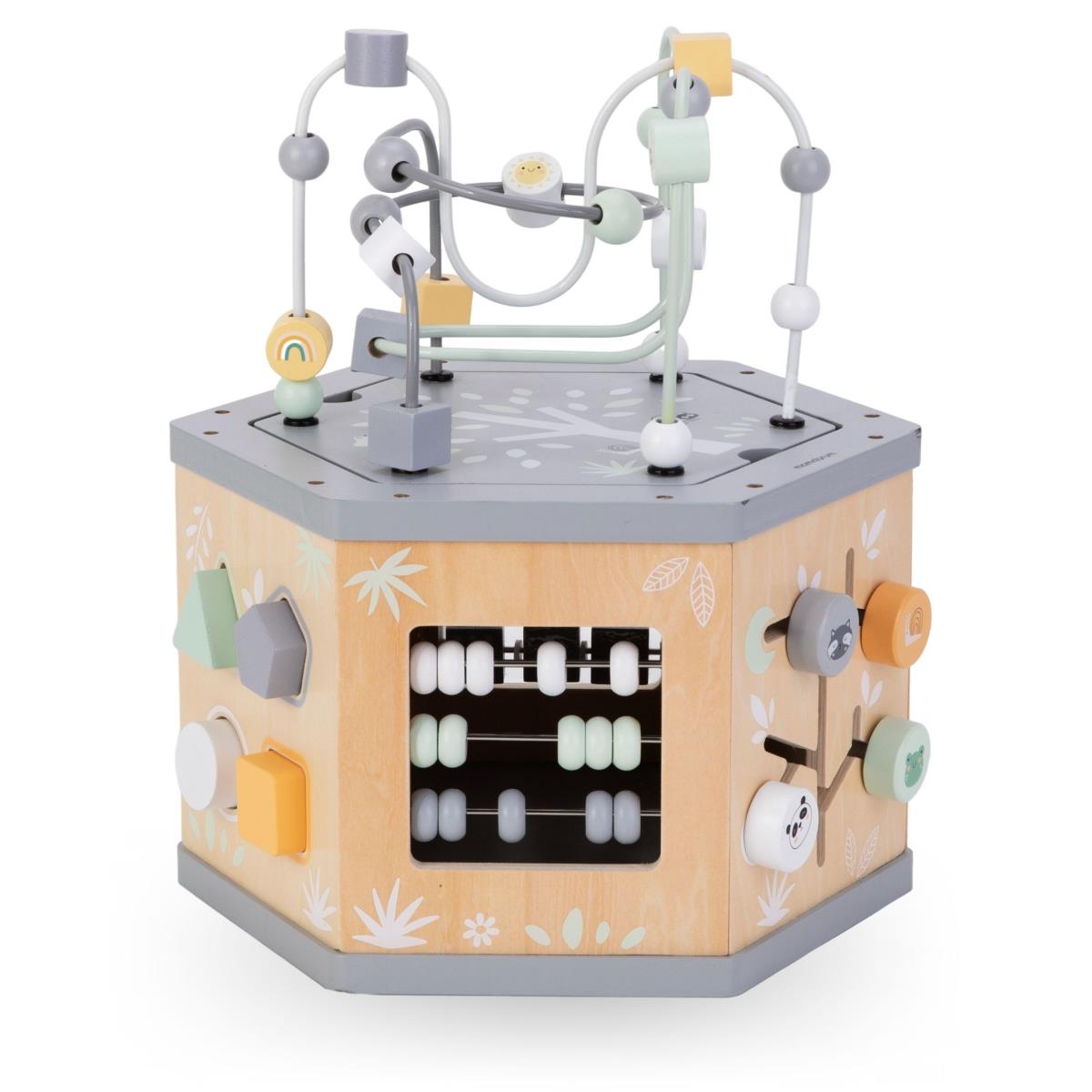 Fából készült interaktív oktatási kocka 7 az 1-ben - motorhurok