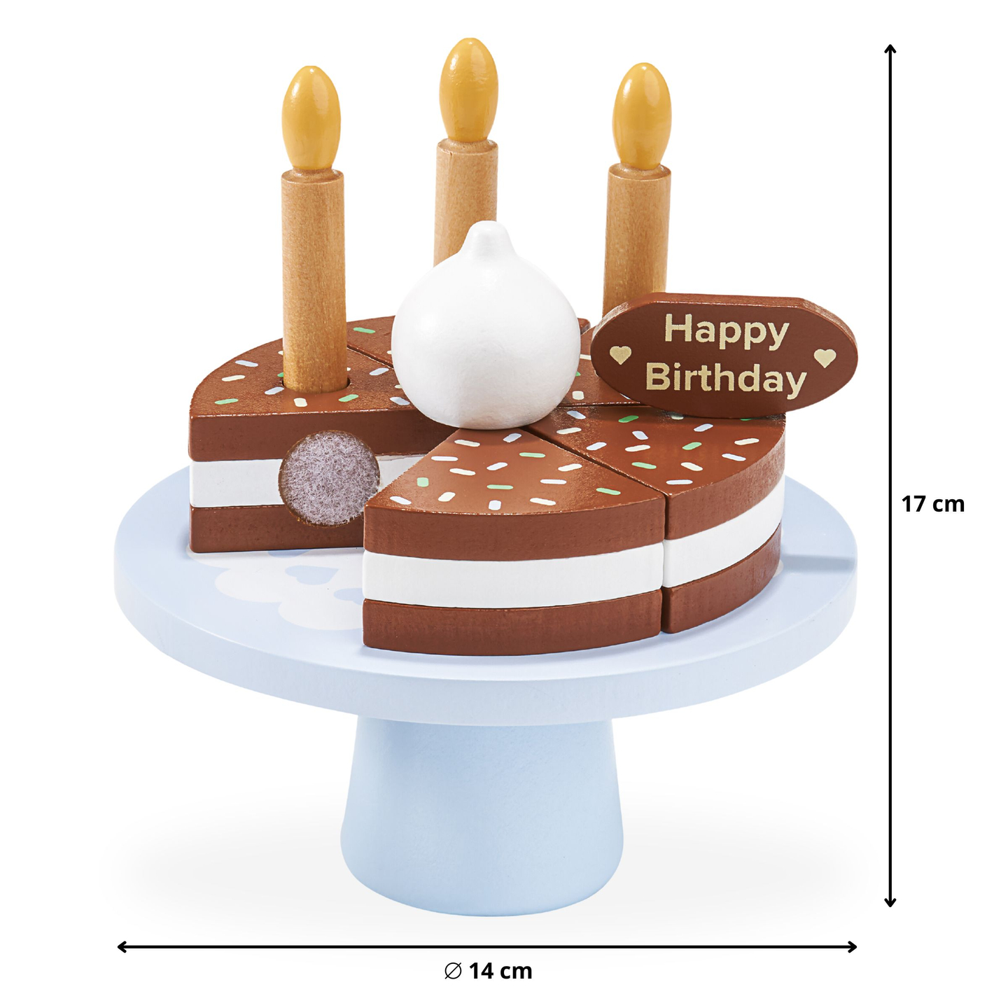 Fából készült születésnapi torta vágásra