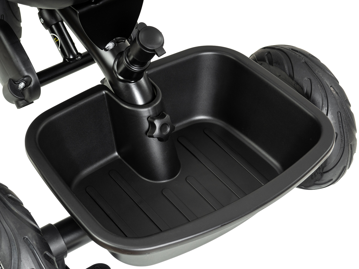 HyperMotion TOBI VECTOR háromkerekű - örökké tartó felfújható kerekek + tolórúd. Szín: fekete.