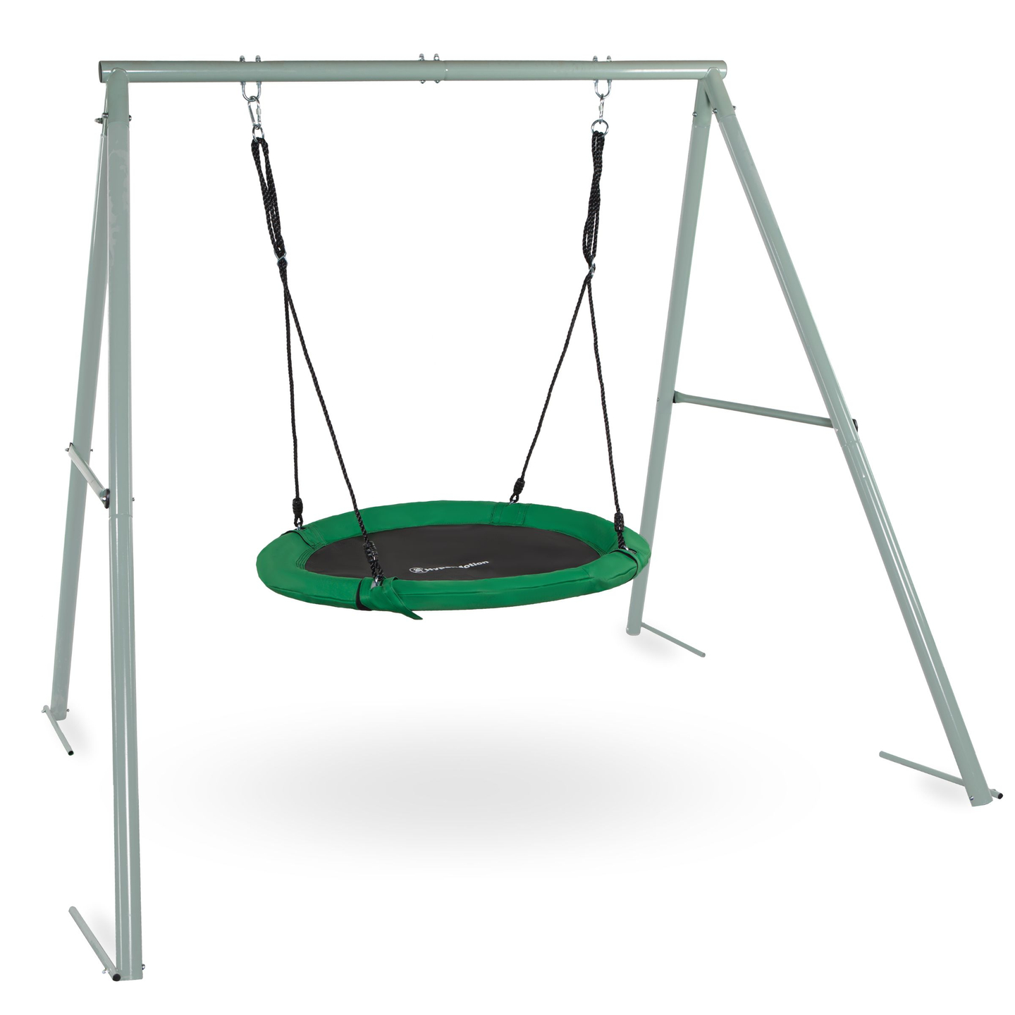 Gólyafészek típusú kerti hinta kerettel és kötelekkel