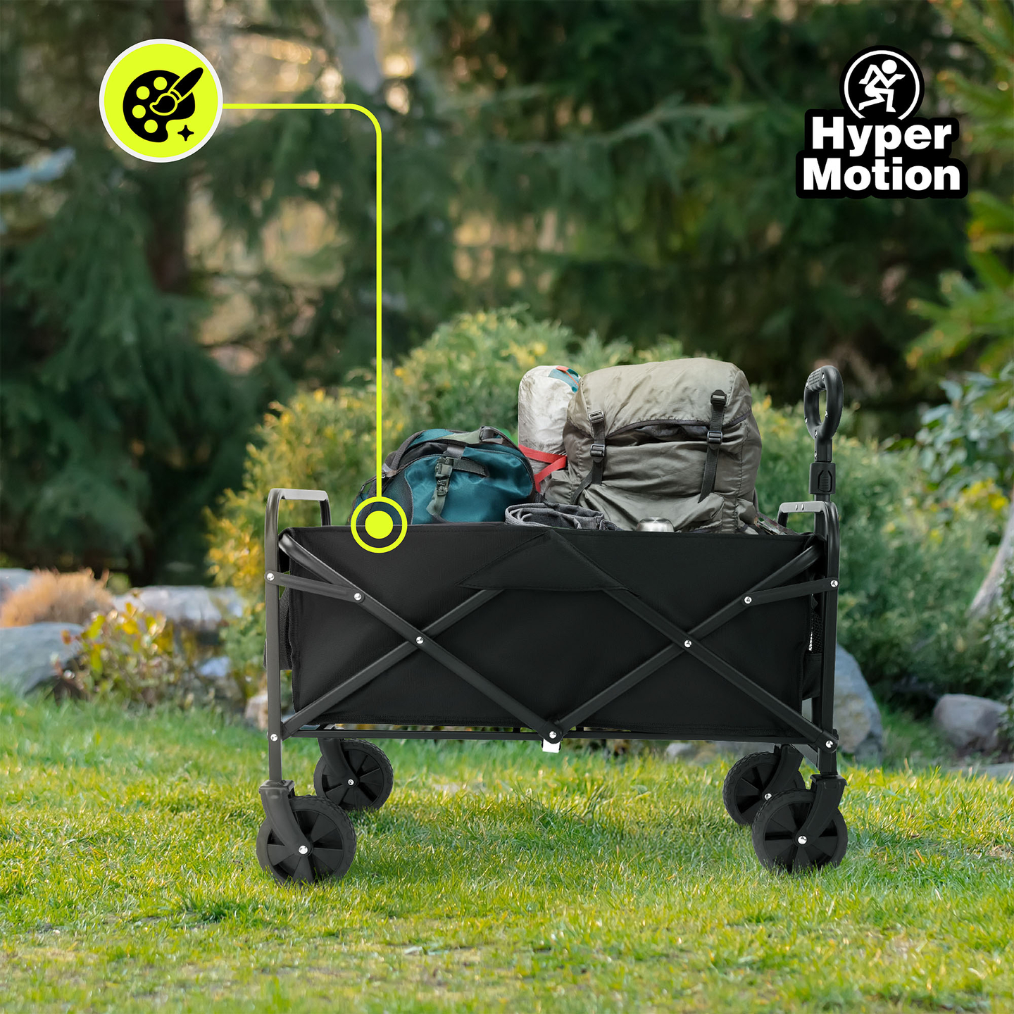 HyperMotion összecsukható strandkerekesszék - fekete, 80 kg