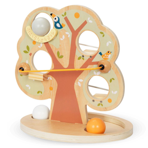 Fából készült golyós csúszdapálya - Zöld fa