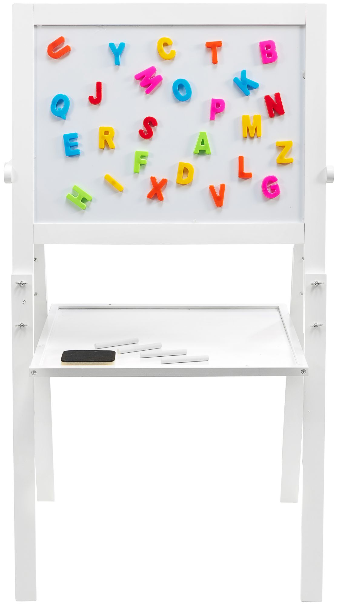 Kétoldalas oktatási tábla: mágneses és krétás tábla - szárazra törölhető, fa, gyerekeknek, összecsukható