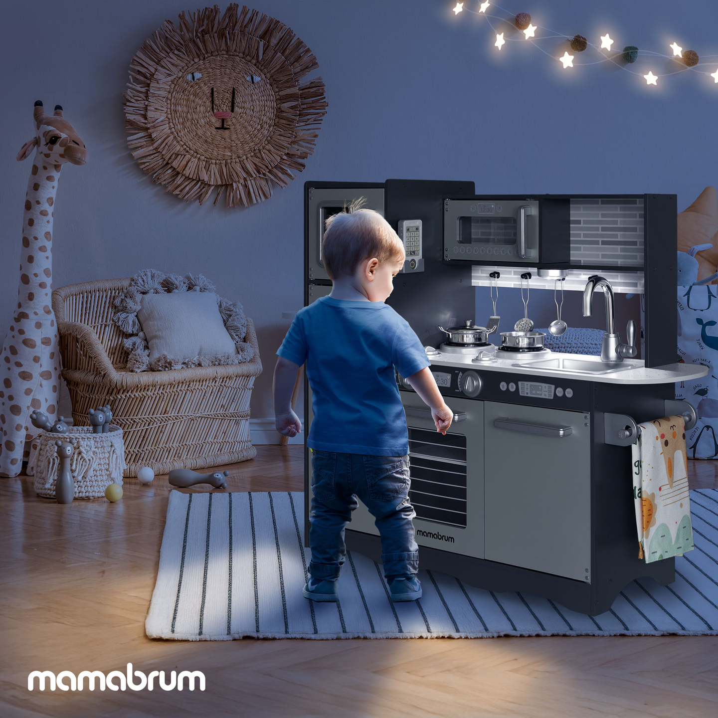 XXL fakonyha LED világítással, köténnyel és kiegészítőkkel