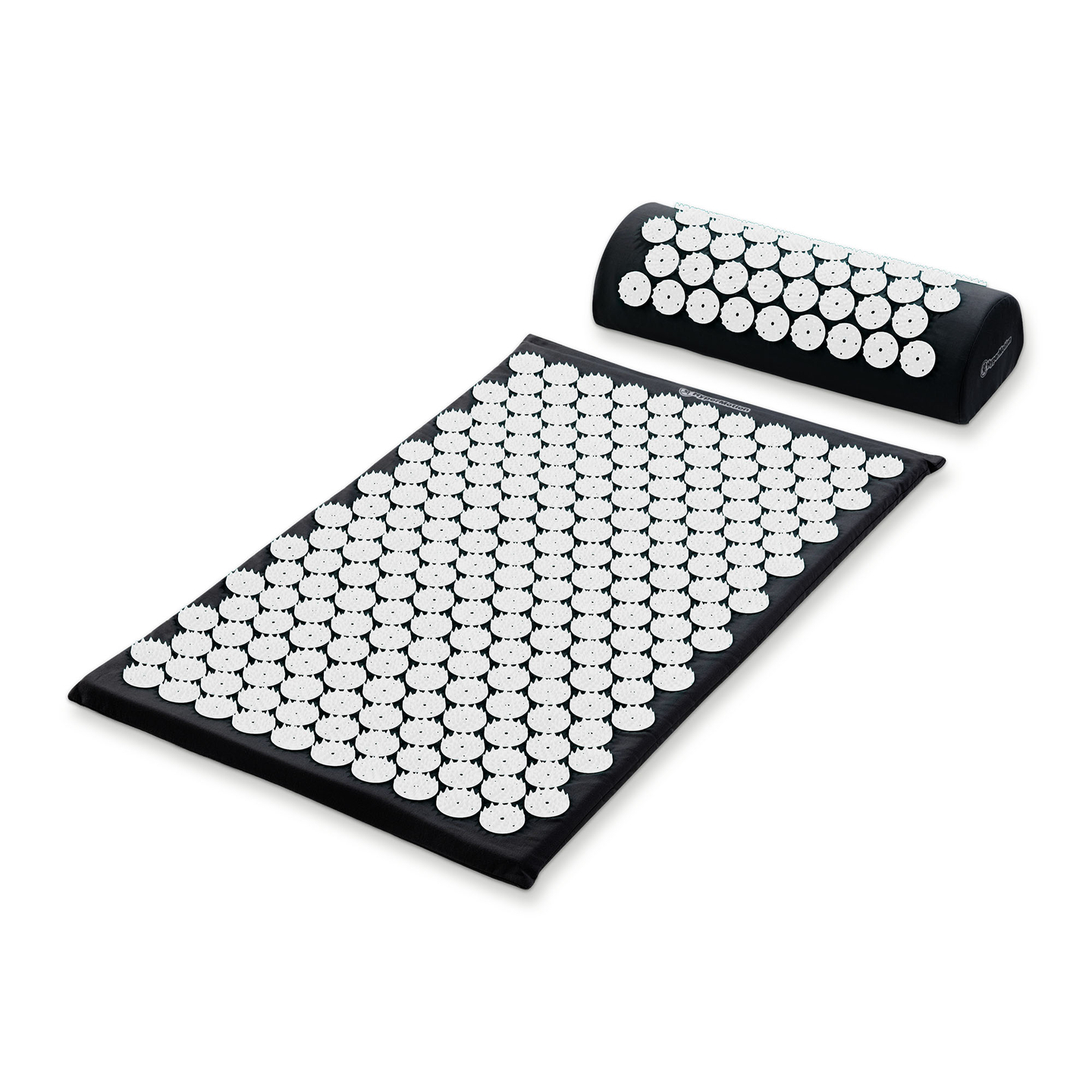 Akupresszúrás szőnyeg párnával és huzattal - 72 cm HyperMotion fekete-fehér