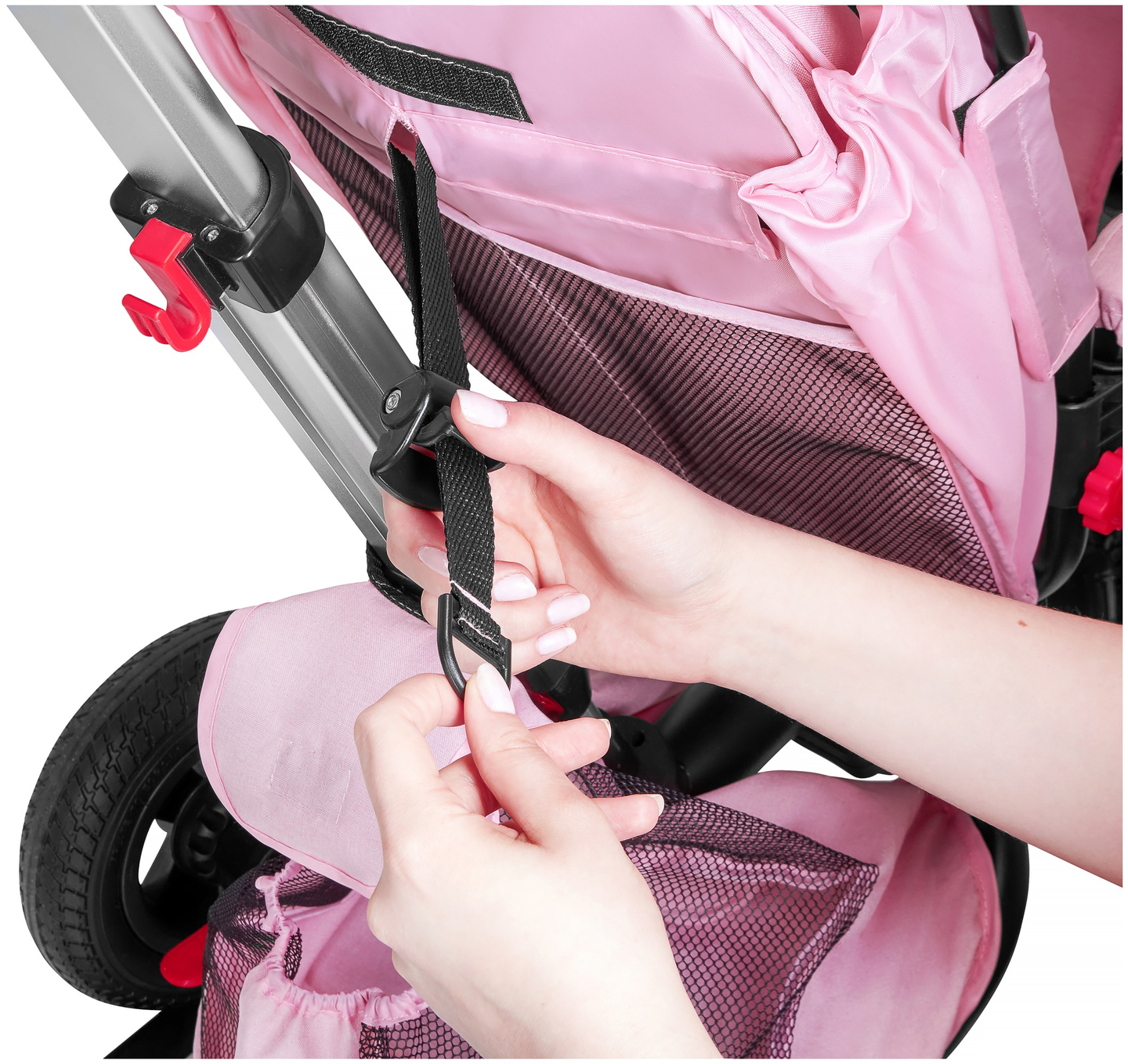 Tricikli Tobi Velar + esővédő fólia - rózsaszín