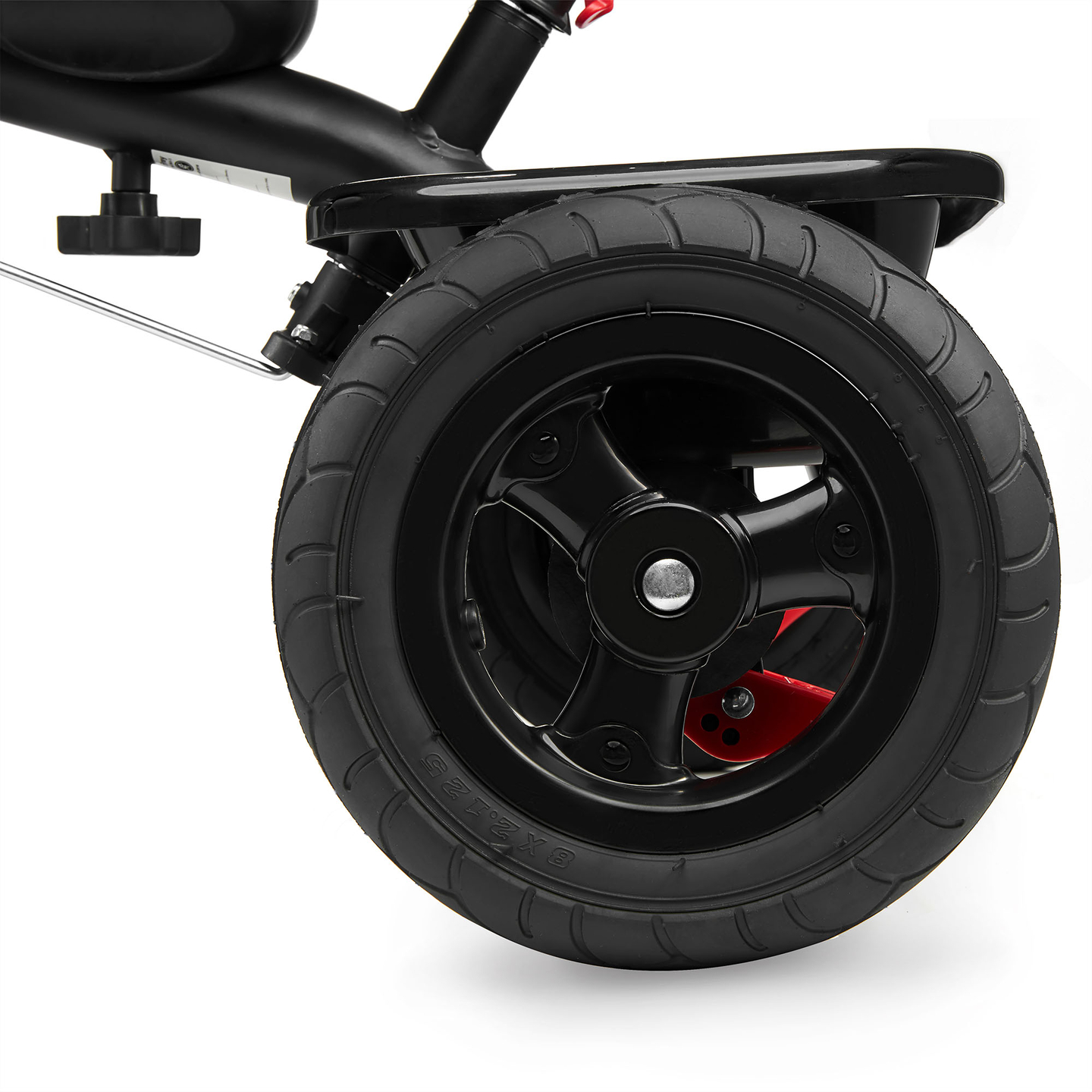 Háromkerekű gyerekeknek 1-4 éves korig - TOBI FREY - szürke színű - forgatható - pumpás kerekek + tolóerő