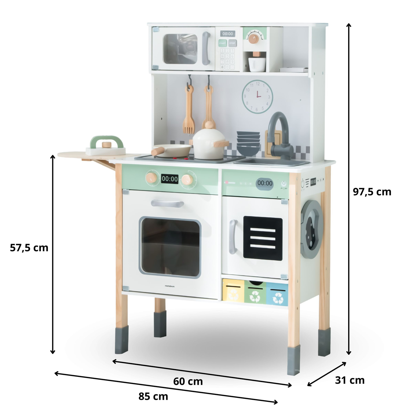 Interaktív konyha mosógéppel, mosogatógéppel és krétatáblával