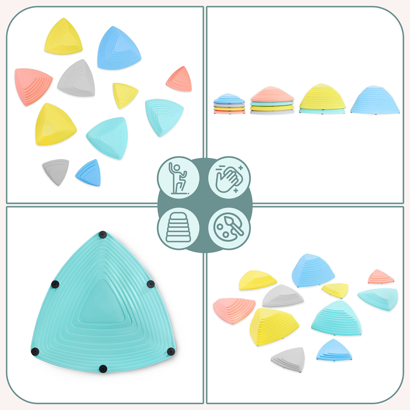 Színes kiegyenlítő kövek - 11 db