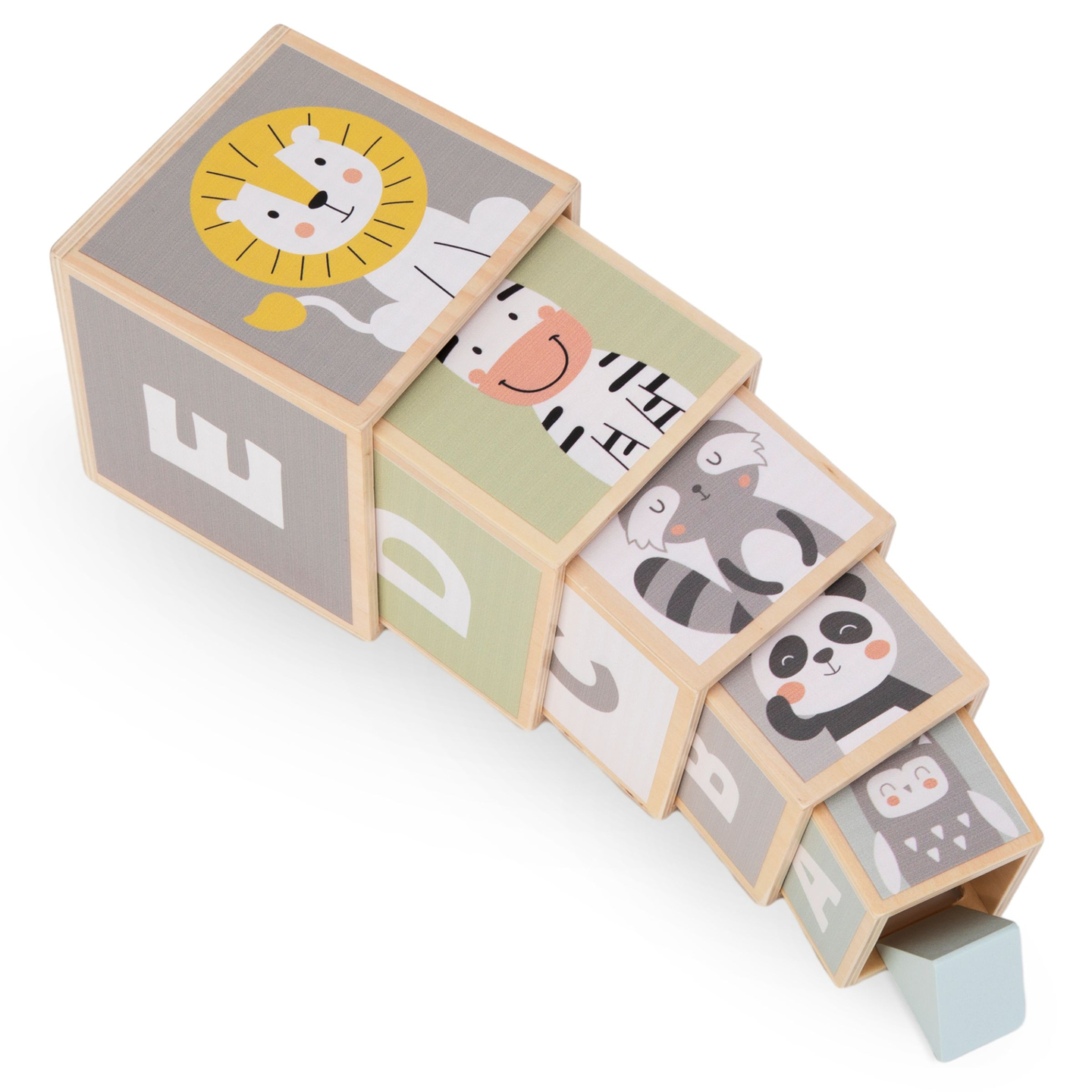 Fából készült torony - formaválogató számok ábécé állatok