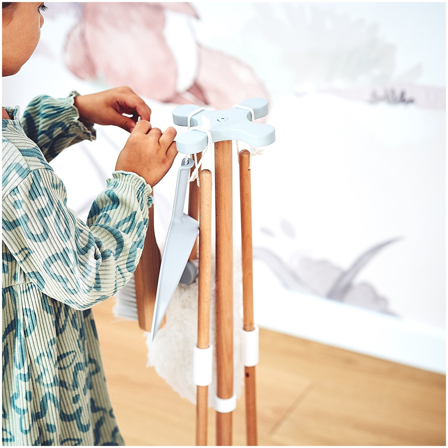 Fából készült tisztító készlet