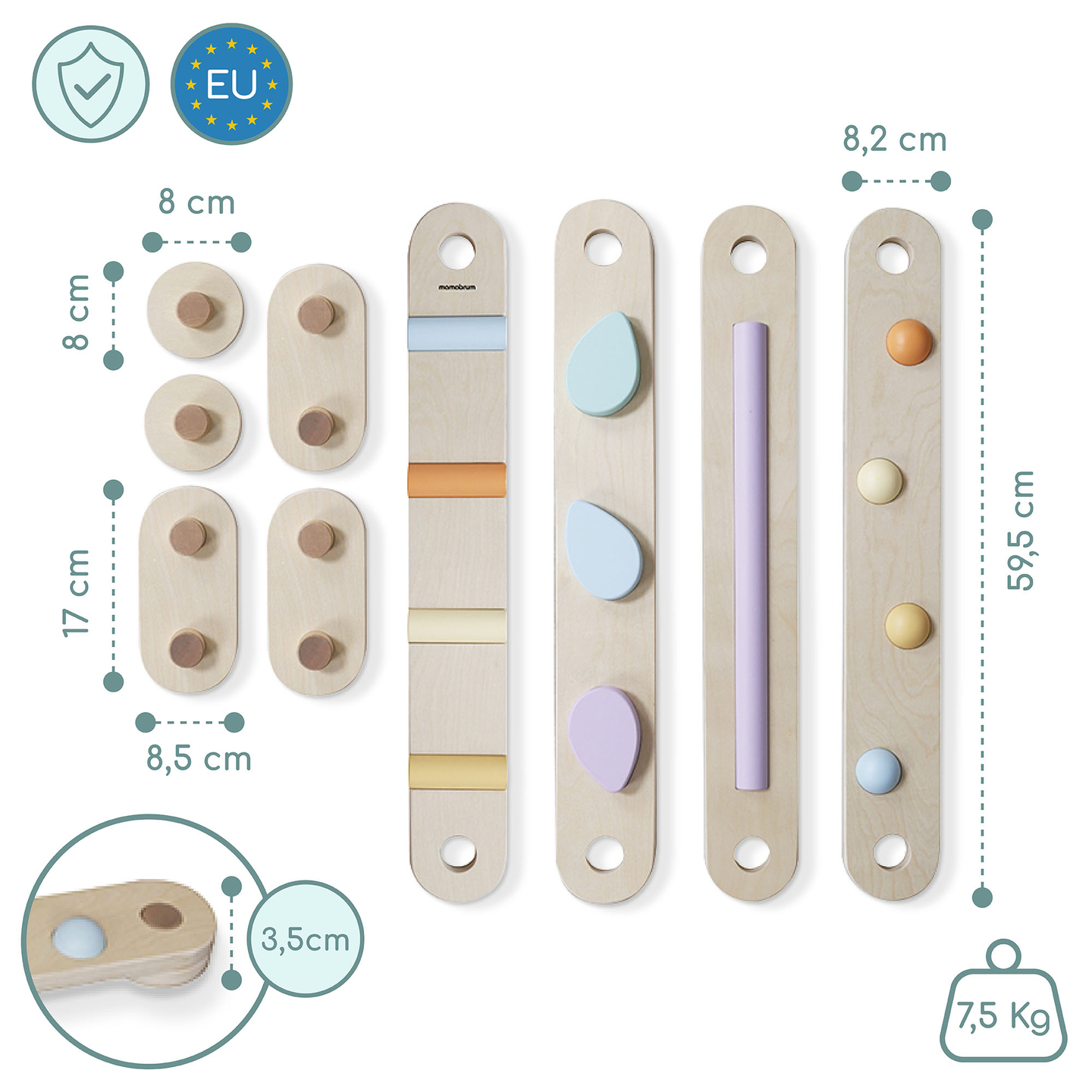Nagy fából készült érzékszervi ösvény - egyensúlyi pálya - 9 elem