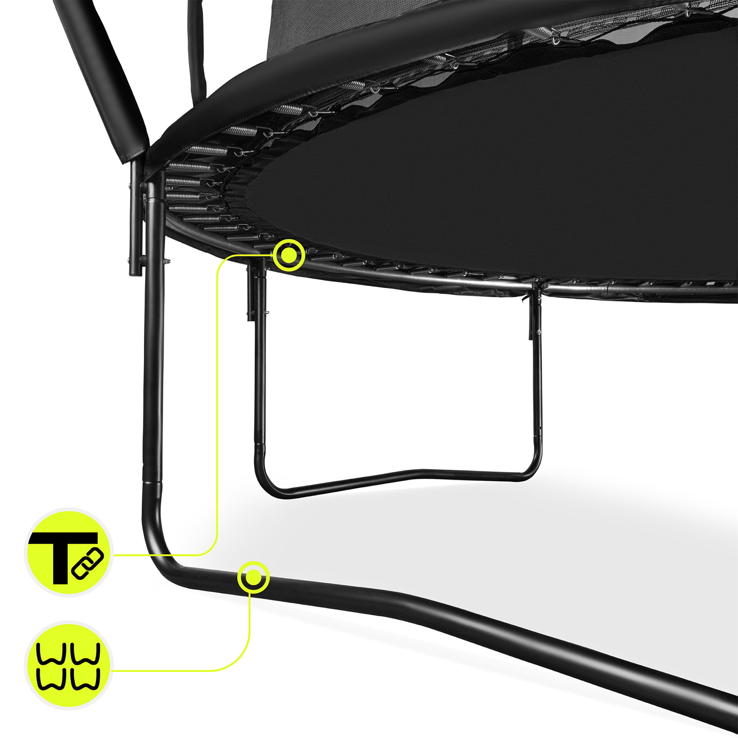 XXL kerti trambulin gyerekeknek HyperMotion - 366 cm 12FT - létrával és belső hálóval - otthonra és kertre - 150 kg max